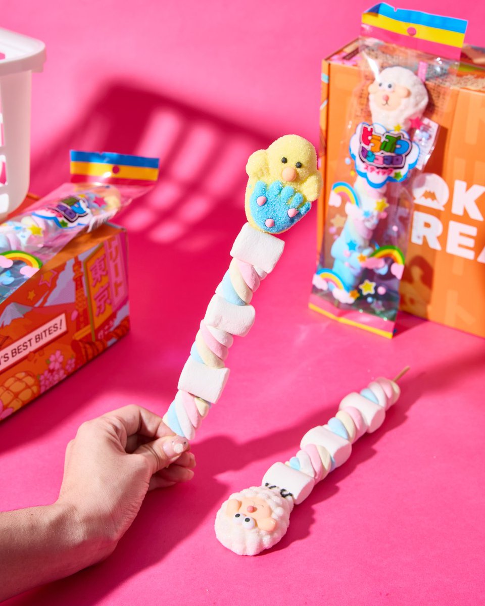 This sweet and fluffy marshmallow stick is pure cuteness overload! 😍

Each soft, bite-sized puff is a sugary treat, but the real showstopper is the animal-shaped marshmallow on top! 🐣🐑 

Get yours in this month's Harajuku Snackventure box!👉 tokyotreat.com/subscribe