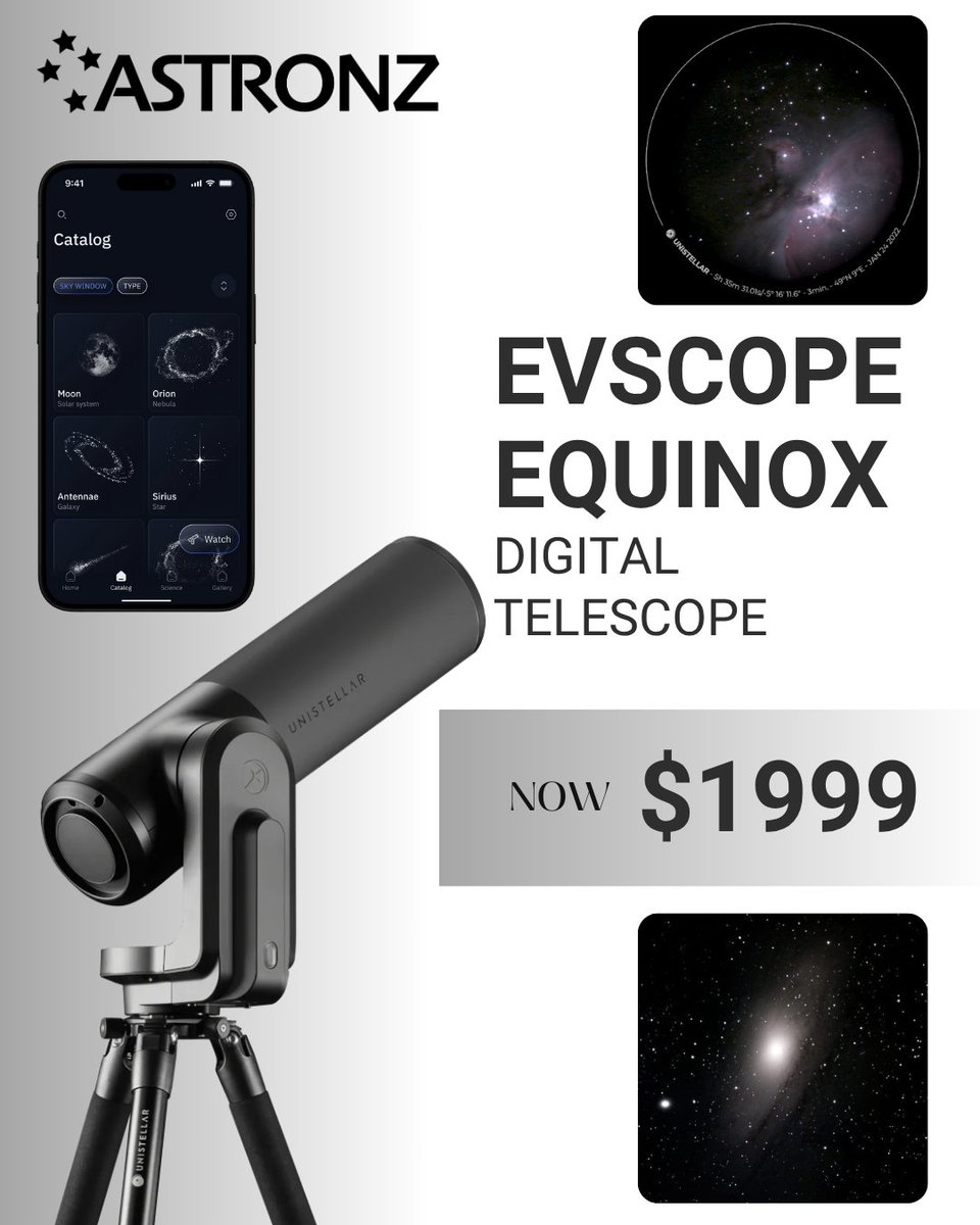 Unistellar eVscope eQuinox. Now reduced. While Stocks Last.

astronz.nz/products/evsco…