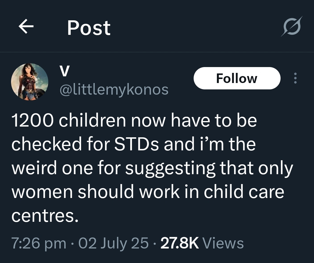 Yeh, that's not any kind of solution.

De-feminist society &amp; encourage mothers to raise their own children instead of the Bolshevik infatuation with sending them to work like men.

Child care costs tax payers $140 per child per day. That could be better spent on familial care -