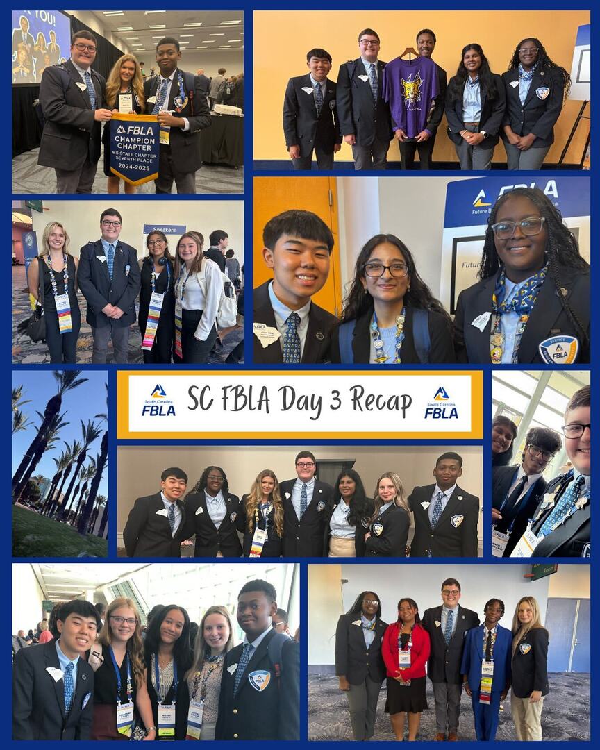 The energy on Day 3 was incredible! Your state officer team was privileged to support our outstanding SC finalist. Keep up the fantastic work!! Also, a special shoutout to our middle school members statewide on securing 7th place in the nation for champion chapter!