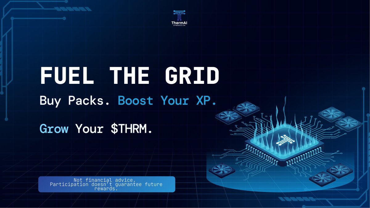 🔥 Fuel the Grid is live 🔥

We’re building a decentralised AI infrastructure that heats homes, rewards users, and cuts waste - powered by real compute, not hype.

🔵 $THRM is the backbone.
A huge allocation is up for early contributors who take part early. 

🔵 Weekly activity