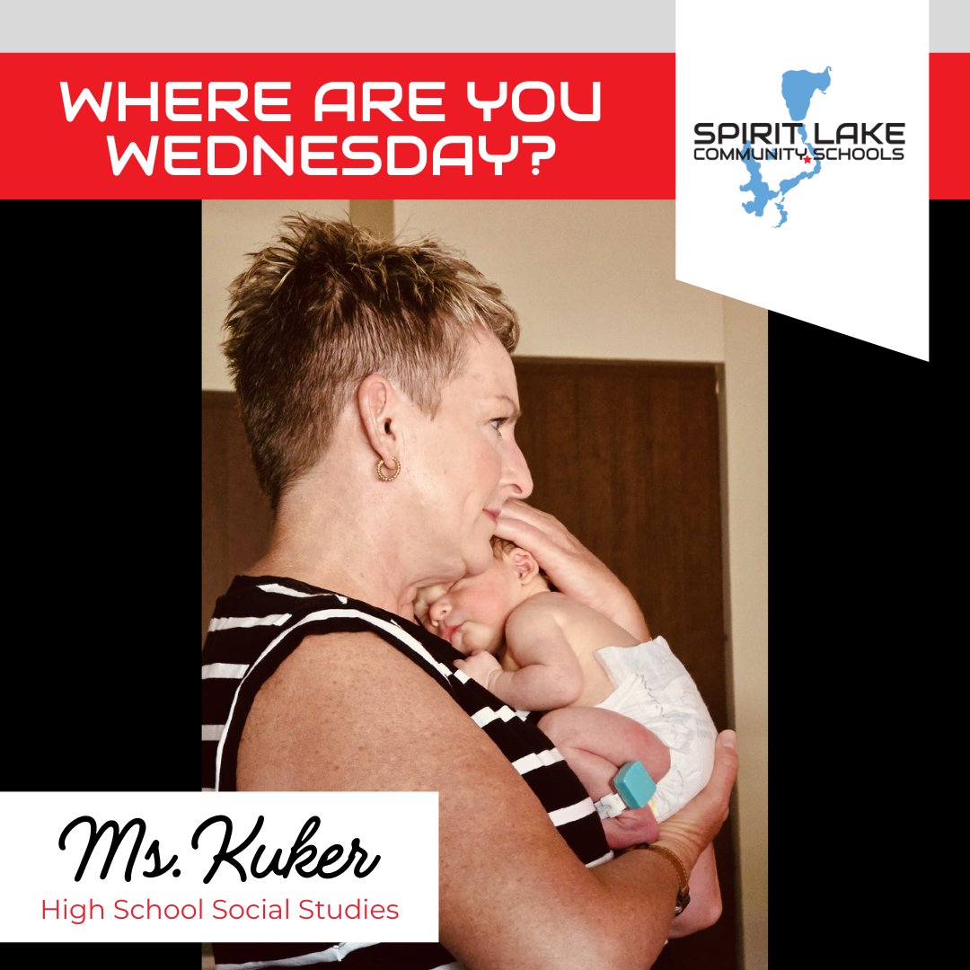 Where is Ms. Kuker this week? Snuggling her first grandbaby, Adam! 💙 This #WhereAreYouWednesday is extra special—congrats, Grandma Kuker!