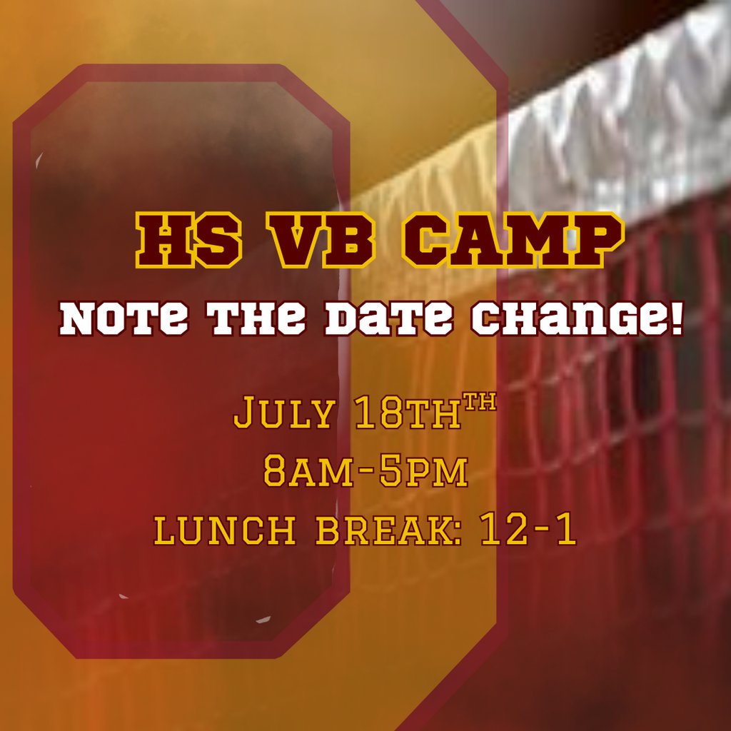 HS VB:  Note the date change!