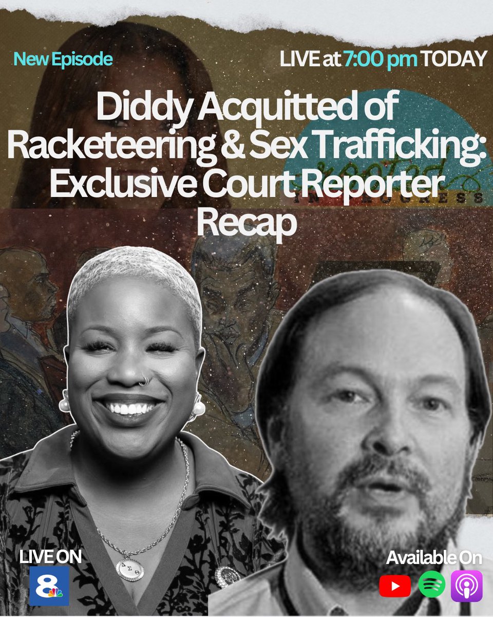 Deanne King (@wfladeanne) on Twitter photo DIDDY VERDICT: Sean “Diddy” Combs acquitted on racketeering & sex trafficking charges.He’s guilty of 2 prostitution related crimes
<a href="/innercitypress/">Inner City Press</a> is in the courtroom right now. He’s joining us LIVE at 7pm on WFLA FB, App & YouTube Live <a href="/micheleforfl/">Michele Rayner (She/They/Tired)</a> gives legal expertise DIDDY VERDICT: Sean “Diddy” Combs acquitted on racketeering & sex trafficking charges.He’s guilty of 2 prostitution related crimes
<a href="/innercitypress/">Inner City Press</a> is in the courtroom right now. He’s joining us LIVE at 7pm on WFLA FB, App & YouTube Live <a href="/micheleforfl/">Michele Rayner (She/They/Tired)</a> gives legal expertise