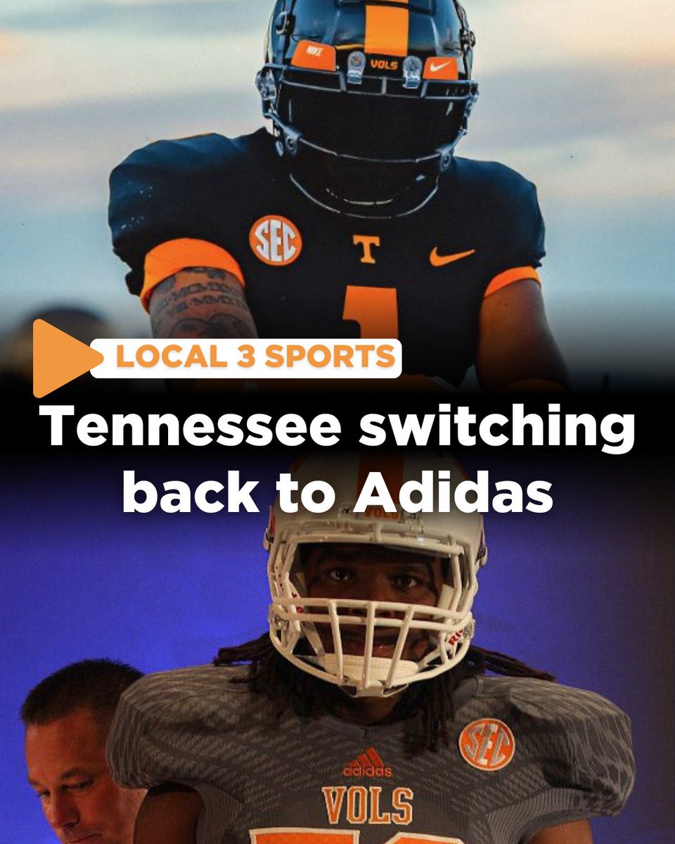 BREAKING: Tennessee is switching from Nike to Adidas. Their current deal with Nike expires in 2026 and the university has reached a new deal with Adidas. 

The Vols previously wore Adidas from the mid-90s to 2014.

READ MORE: local3news.com/local-news/bre…