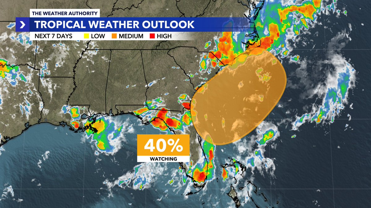 Greg Rule (@wxrules) on Twitter photo 8 PM Update
Note the polygon has shifted east... no part of Florida in the orange highlighted area...
The <a href="/NHC_Atlantic/">National Hurricane Center</a> still going with a 40% over next 7 days.
Can't rule out a depression or weak tropical storm. I'm not expecting much tho.
Stay tuned
~ Greg 🤙 8 PM Update
Note the polygon has shifted east... no part of Florida in the orange highlighted area...
The <a href="/NHC_Atlantic/">National Hurricane Center</a> still going with a 40% over next 7 days.
Can't rule out a depression or weak tropical storm. I'm not expecting much tho.
Stay tuned
~ Greg 🤙