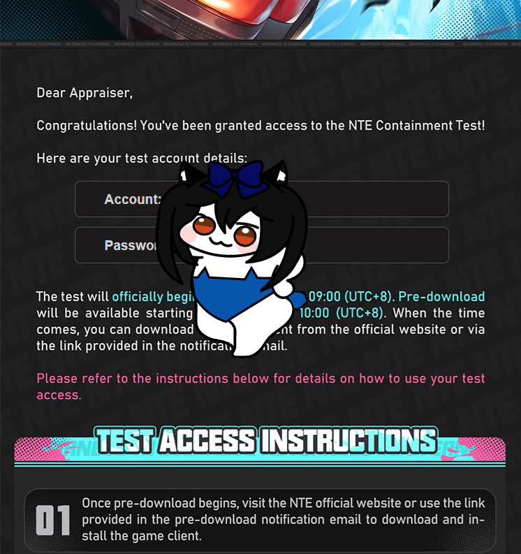 Cherimu's tweet photo. TODAYS THE DAAAAAAAAAAAAAAAAYY SEEE YOU CUTIES IN A FEW HOURSSSS~!!~ WHO GOT INTO NTE :3?!
#NTEContainmentTest #NTE_GL https://t.co/lKKHrd3IHB