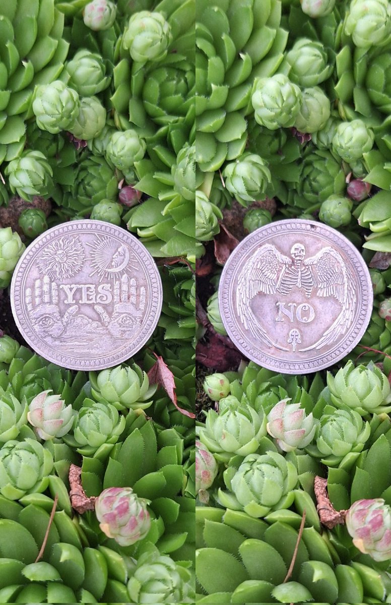 Arithmancism's tweet photo. When in doubt flip it out.
#Fifty:66:30-69:24 🫴 🪙 I should warn you, this appears to be the best way you can check the weight of your "Karma"; flip a coin for 1 day.
-
#FiftyPercent:147:66-177:60
#TossTheCoin:147:48-150:60
#RelinquishSelf:174:75-204:78
#DecideByTheAether:¹��⁷:⁸⁴-³¹²:⁸⁷
#ReleasedDecision:147:75-285:96
#NumberOfChances:147:66-258:78
#ChancedItToLeave:147:66-258:78
#AsksChanceAFavor:147:57-285:96
-
#FlipsTheCoin:136:64-188:62
#TossingCoins:163:55-161:71
#FlippingTheCoin:163:91-242:71
#InTheHandOfFate:¹³⁶:⁷³-²⁶⁹:⁷¹
#StudyingKarma:163:55-188:80
#KarmicReducing:136:73-242:89
#ObserveTheKarma:163:64-242:89
#TheKarmaLevelCheck:¹⁶³:⁷³-³²³:⁹⁸
-
#FiftyFifty:132:60-138:48
#HalfWayThere:132:60-192:57
#FlippingChance:123:78-255:66
#ChooseTheChance:132:69-273:66
#GambleWithFate:132:60-246:75
#CheckingKarmas:123:60-255:84
#KarmaSpeeding:123:60-228:75
-
#Arithmancism #Esoteric #Erudite