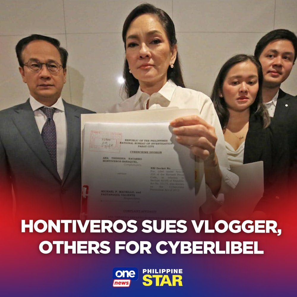 Sen. Risa Hontiveros sued on Wednesday former Senate witness Michael Maurillo, who claimed he was bribed by the senator to implicate detained preacher Apollo Quiboloy. tinyurl.com/3aaz3k2z | via <a href="/onenewsph/">ONE News PH</a>