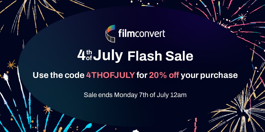 Start this 4th of July weekend with a BANG! 💥

Use the code '4THOFJULY' at checkout to get 20% off all FilmConvert plugins. hurry, the code is valid for this weekend ONLY! Head to the link below to automatically snag this discount 🎆

filmconvert.com/purchase?promo…