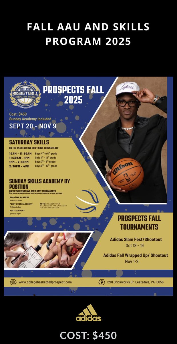 REGISTRATION IS OPEN FOR OUR FALL AAU &amp; SKILLS PROGRAM 2025. Register at collegebasketballprospect.com