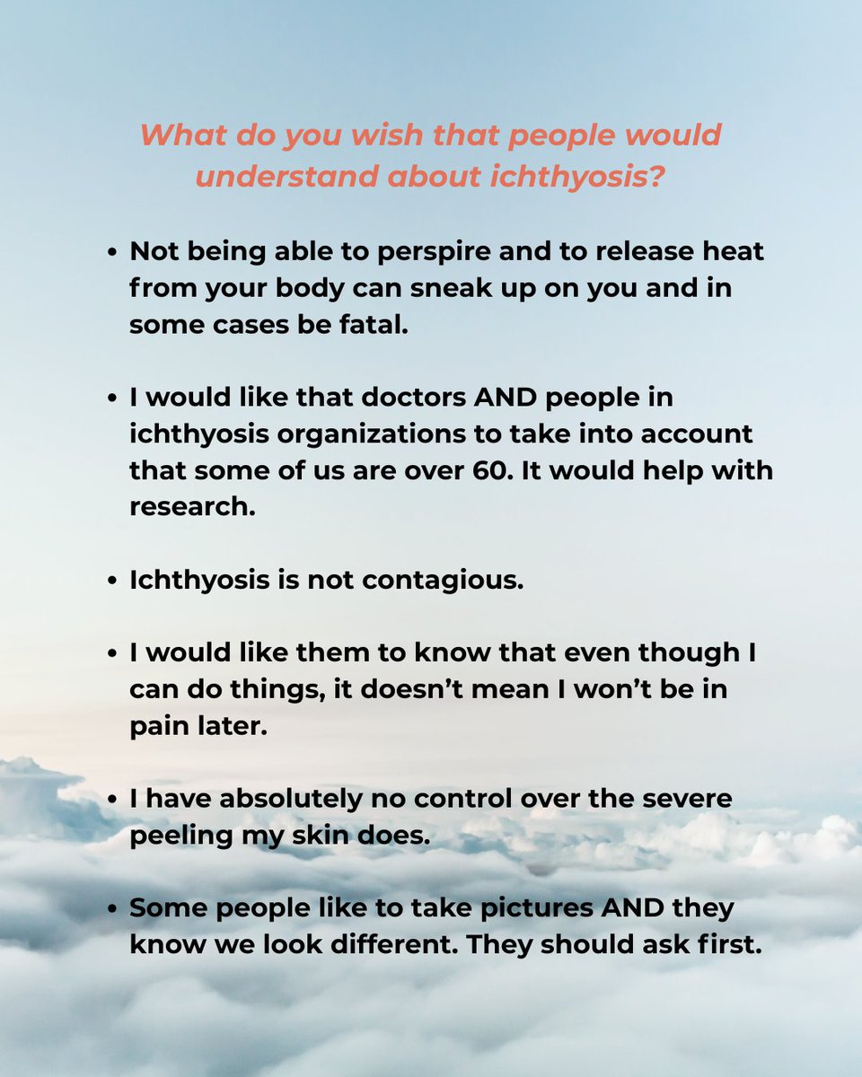 We posed this question to our FIRST ichthyosis community and they responded!
#raredisease #skindisorder #ichthyosis