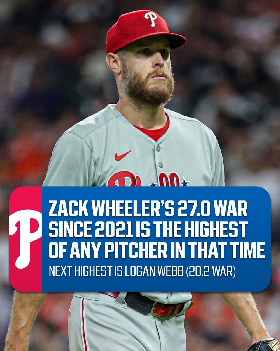 MLBNetwork's tweet photo. Zack Wheeler has been the most valuable pitcher by a wide margin since signing with Philadelphia 💪 https://t.co/JHbfHutZa5