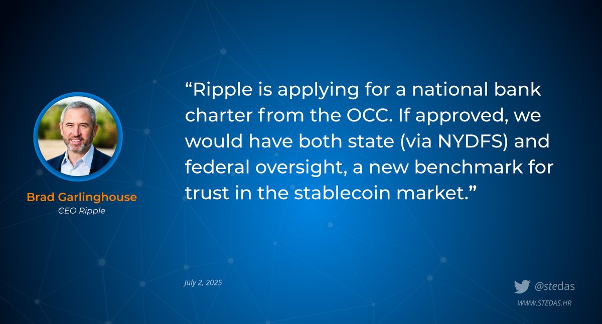 🔥<a href="/Ripple/">Ripple</a> has applied for a national banking license.
$XRP #fintech #crypto