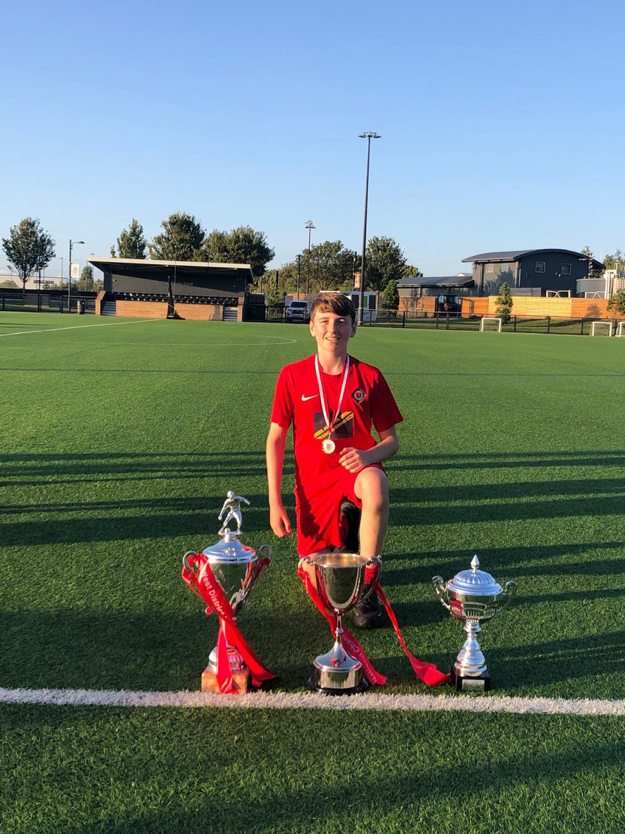Tony6lfc's tweet photo. Finished another brilliant season tonight with another cup final for @LpoolSchoolsFA winning the 🏆 🏆 🏆 again and finishing top goal scorer for both teams  @knowsleyvilla  what another unbelievable achievement son well done all ⚽️ ⚽️ ⚽️ 👏❤️ https://t.co/mfYg9FrMKi