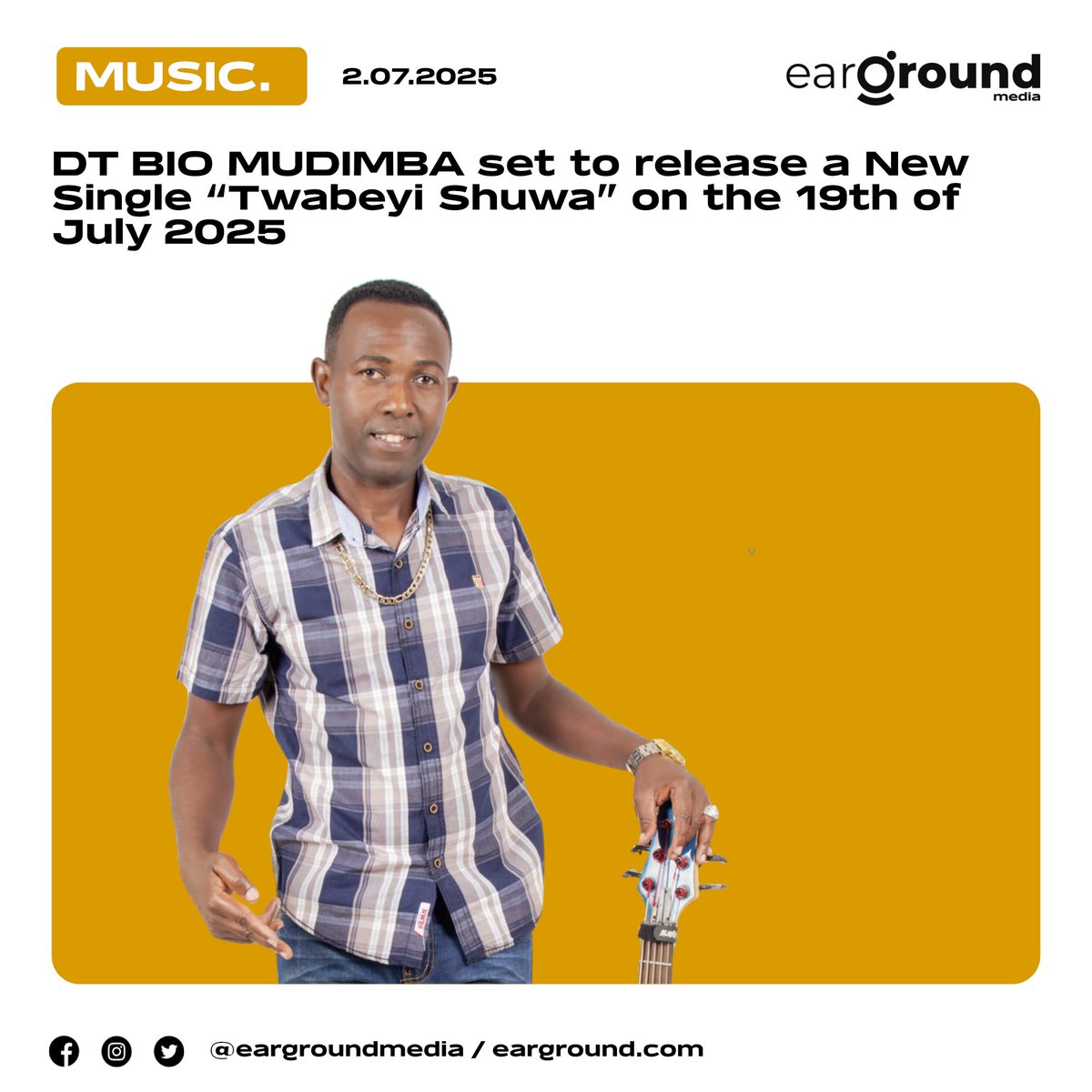 DT BIO MUDIMBA is set to release a New Single titled “Twabeyi Shuwa” on the 19th of July 2025
