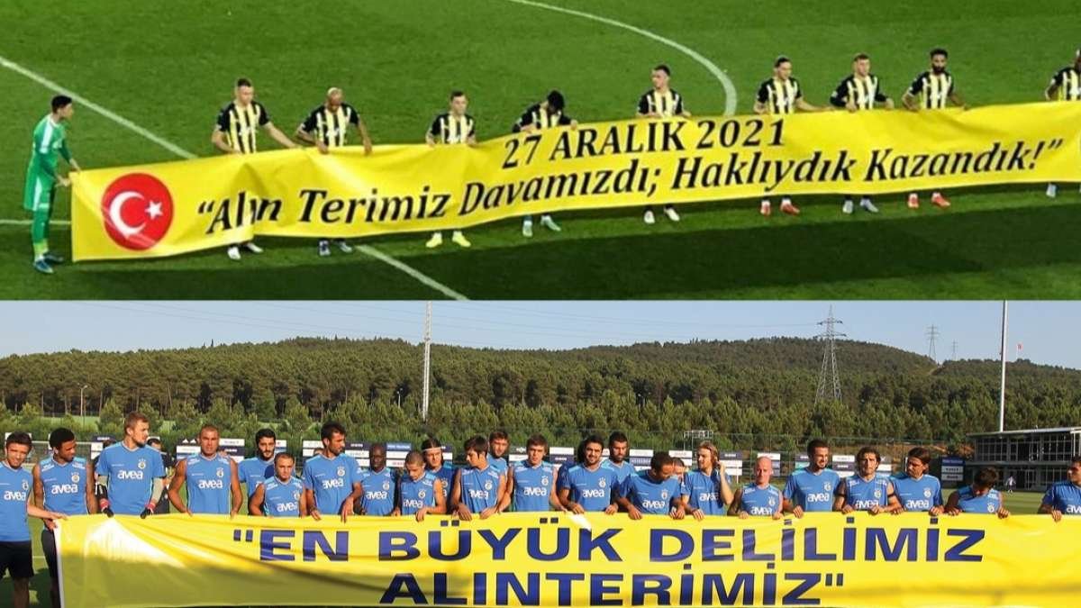 Fenerbahçe şike iftiraları sonrası maça "EN BÜYÜK DELİLİMİZ ALINTERİMİZ" pankartıyla çıkmak isteyince TFF reddeder. Takım izin olmamasına rağmen sahaya bu pankartla çıkar. Kulübe 5 bin TL ceza verilir. Aradan 10 yıl geçer. Fenerbahçe davaları kazanır ve o pankarta atıf yapılır...