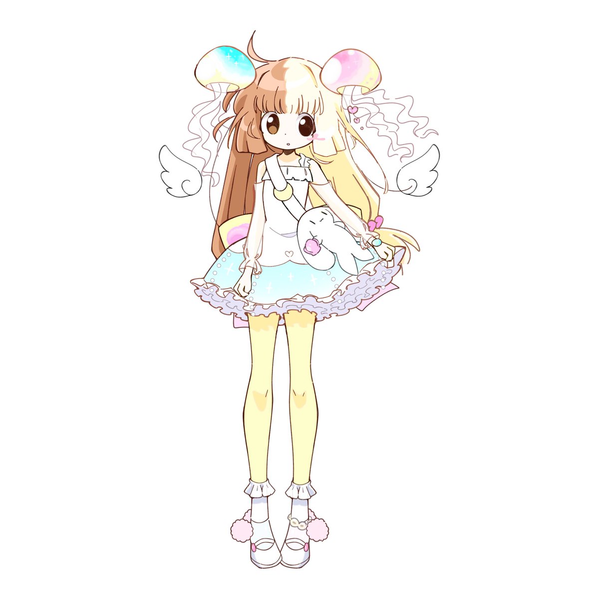 athichime's tweet photo. we've tried some big design changes for the hapichime characters! we're still deciding on the final modifications ^-^ so here’s kaier fully human!! we've wanted to try making human versions of them from the very beginning of their existence… I hope you like it too!! 💖💛🌸 https://t.co/lnynLlOjYY