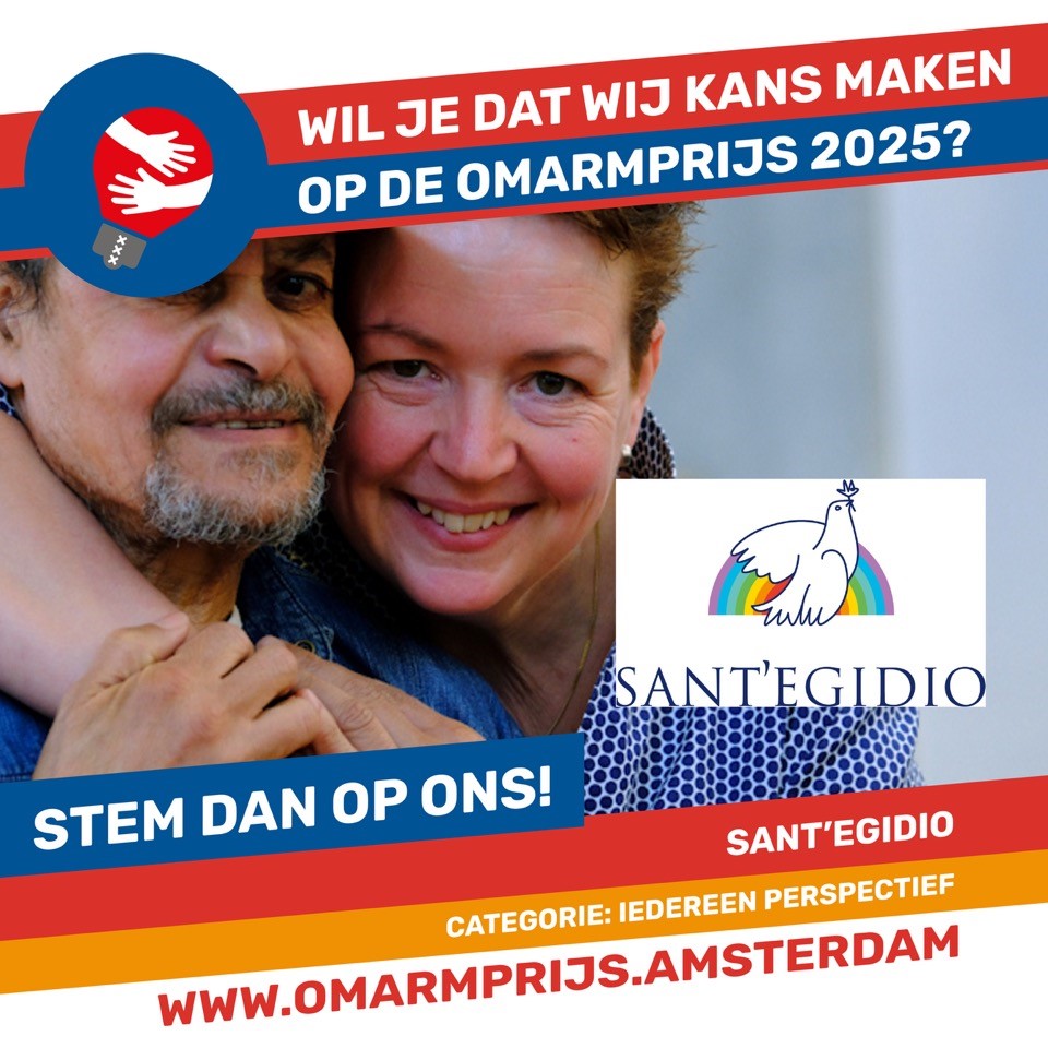 De Franciscustafel is genomineerd voor de Omarmprijs van Amsterdam, in de categorie Iedereen perspectief.

🗳️ Stem via omarmprijs.amsterdam
📲 En deel – elke stem telt!

#Omarmprijs #SantEgidio