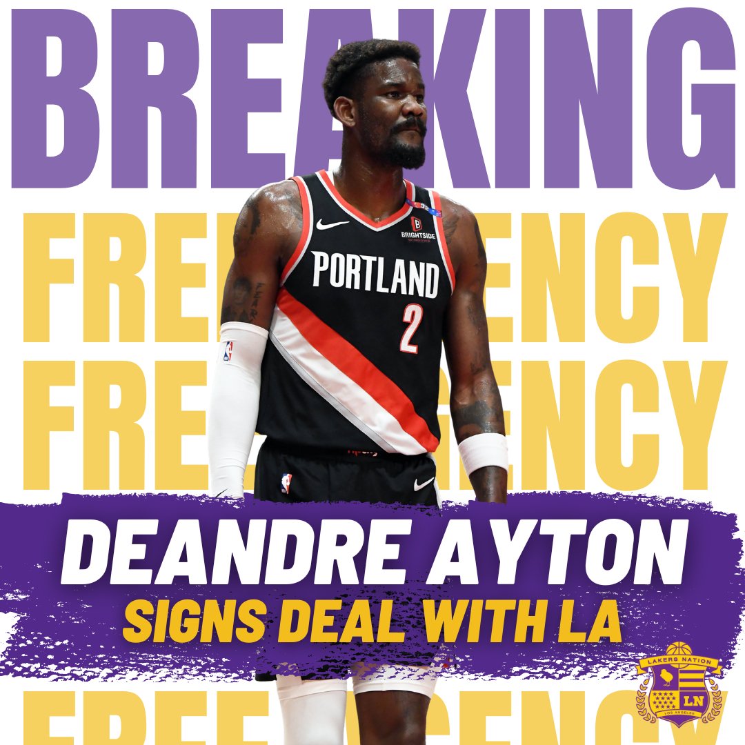 LakersNation's tweet photo. BREAKING: #Lakers have finally found a center with Deandre Ayton expected to sign after clearing waivers.
https://t.co/HJQA3x6PsN https://t.co/oRoeK2wKbz