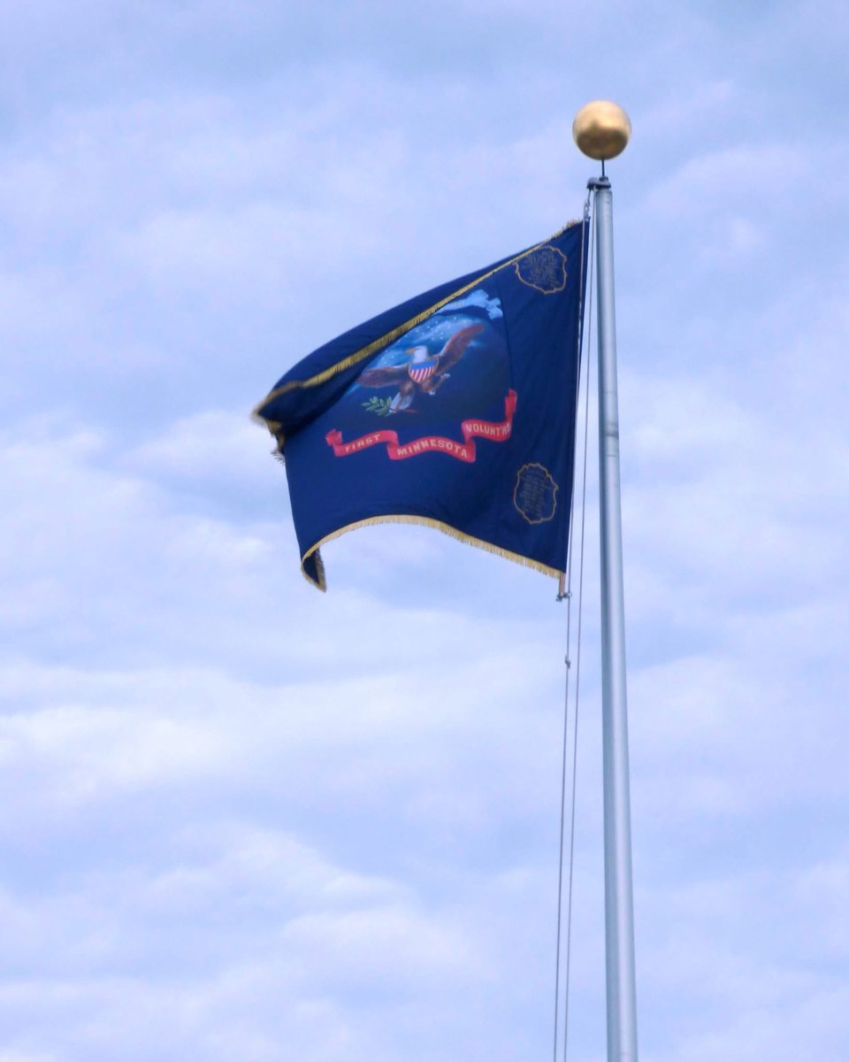 First Minnesota Day in honor of the anniversary of the regiment’s charge at Cemetery Ridge on July 2, 1863. 
On 2nd day of battle they charged enemy lines, stopping their advance, but lost 82% of their men as a result. #Gettysburg 
Permission has been given for it to fly today🇺🇸