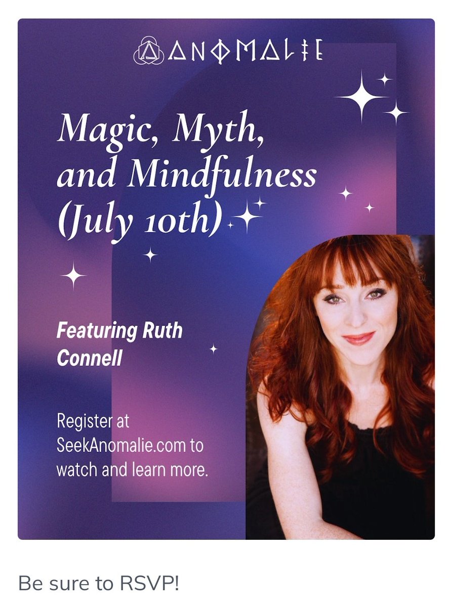 FallenIdentity's tweet image. Online launch event for @SeekAnomalie 's new platform with our favorite witchy lady @RuthieConnell ! Sign up now at SeekAnomalie.com ✨️💜😍