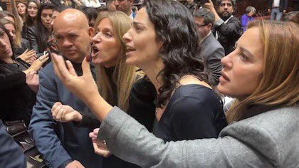 ¿Qué pasaría si tres diputados del oficialismo increparan e insultaran a una diputada? De solo pensarlo, los imagino llorando en conferencia de prensa, pidiendo juicio político y denunciando un golpe a la democracia.
Pero si lo hace el kirchnerismo, nadie habla. 
Me solidarizo