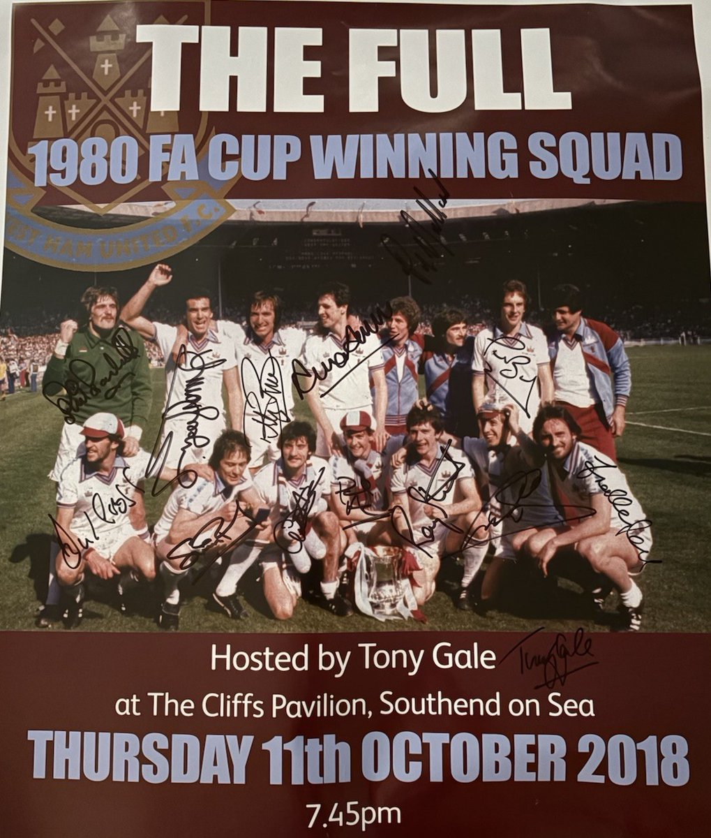 WEST HAM 1980 Fa Cup Winners A2 Event Poster SIGNED BY 14 BONDS+  **99p START**

£22.00 currently

2 bids

Ends Sun 6th Jul @ 12:38pm

ebay.co.uk/itm/2361766772…

#ad #whu #whufc #coyi