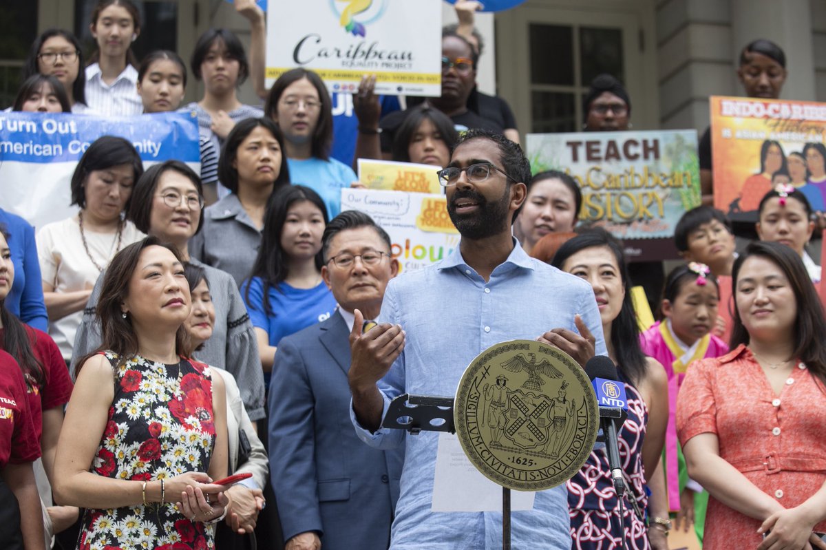 voteshekar's tweet photo. It was incredible to celebrate the victory of a decades-long fight to have AAPI curriculum in our schools. 

I was proud to stand with my @NYCCouncil colleagues, community activists, &amp; scholars today to announce the $2.5M in funding for AAPI history in our public schools. https://t.co/TGoUe6a5k4