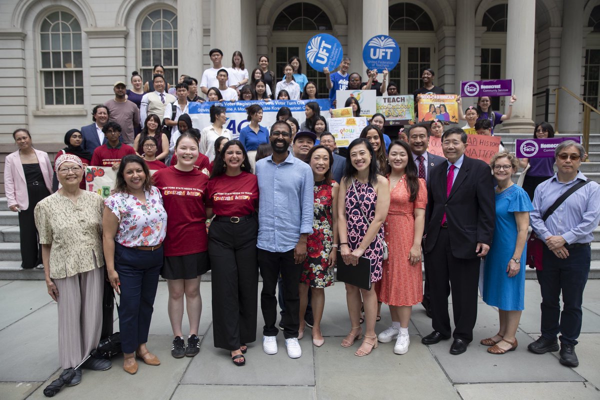 voteshekar's tweet photo. It was incredible to celebrate the victory of a decades-long fight to have AAPI curriculum in our schools. 

I was proud to stand with my @NYCCouncil colleagues, community activists, &amp; scholars today to announce the $2.5M in funding for AAPI history in our public schools. https://t.co/TGoUe6a5k4