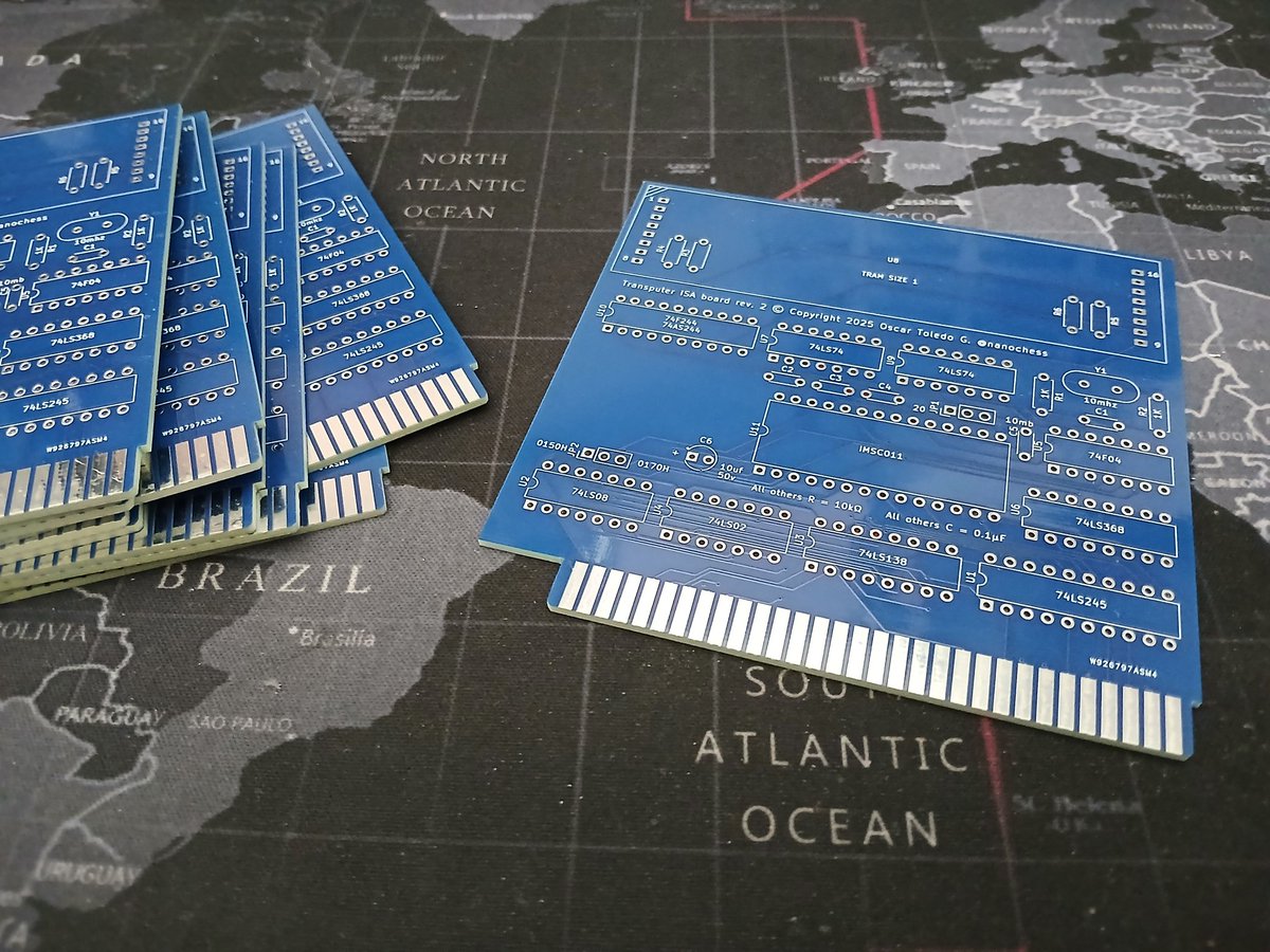 nanochess's tweet image. Maybe I didn&apos;t make any mistakes 😁 in the third version of my transputer ISA board #retro #transputer