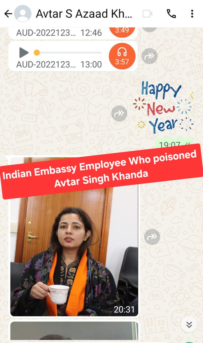 #BreakingNews She is suspected of poisoning Avtar Singh Khanda. She works at the Indian Embassy in the UK and had sent multiple messages to Avtar Singh requesting a meeting.