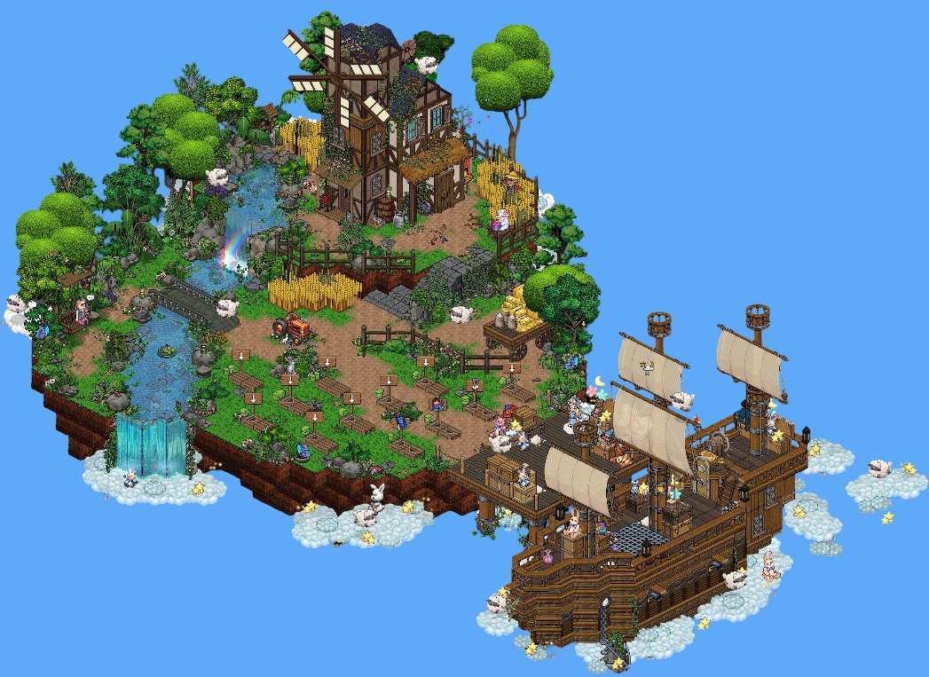 Baconnhb's tweet image. 𝓘𝓼𝓵𝓪𝓷𝓭 𝓸𝓯 𝓓𝓻𝓮𝓪𝓶𝓼☁️✨

Sala de Premiações da @HabbletDreams
Inspiração do moinho: @aude_netsky 

📍 in @MeuHabblet 

#Habblet #HabboBuild