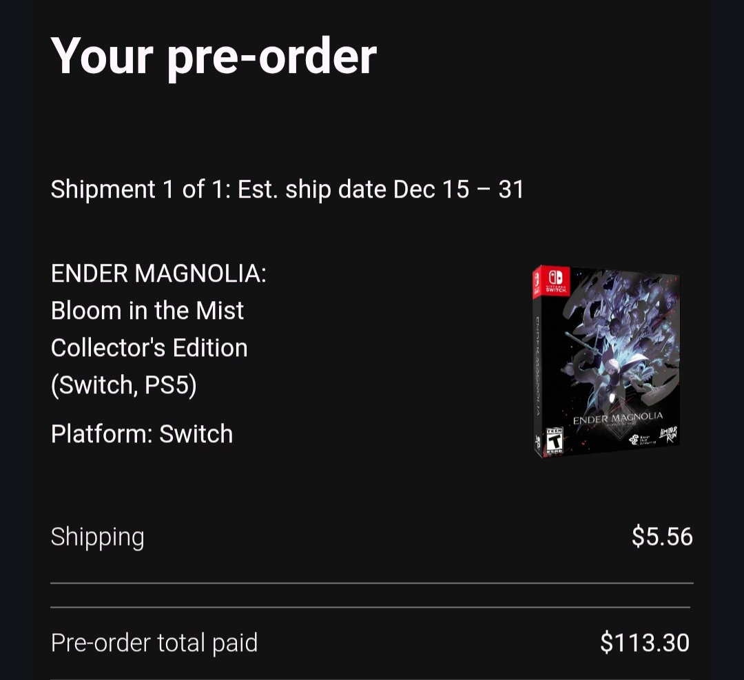 Krydex34's tweet photo. @EnderLiliesGame @LimitedRunGames I had to get it. I own the Ender lilies one, too. I'm a big fan of this franchise and hope it keeps going https://t.co/urspD9jodF