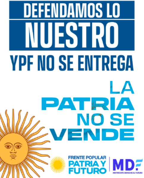 Ni buitres, ni antipatria 

#YPFNoSeVende SE DEFIENDE