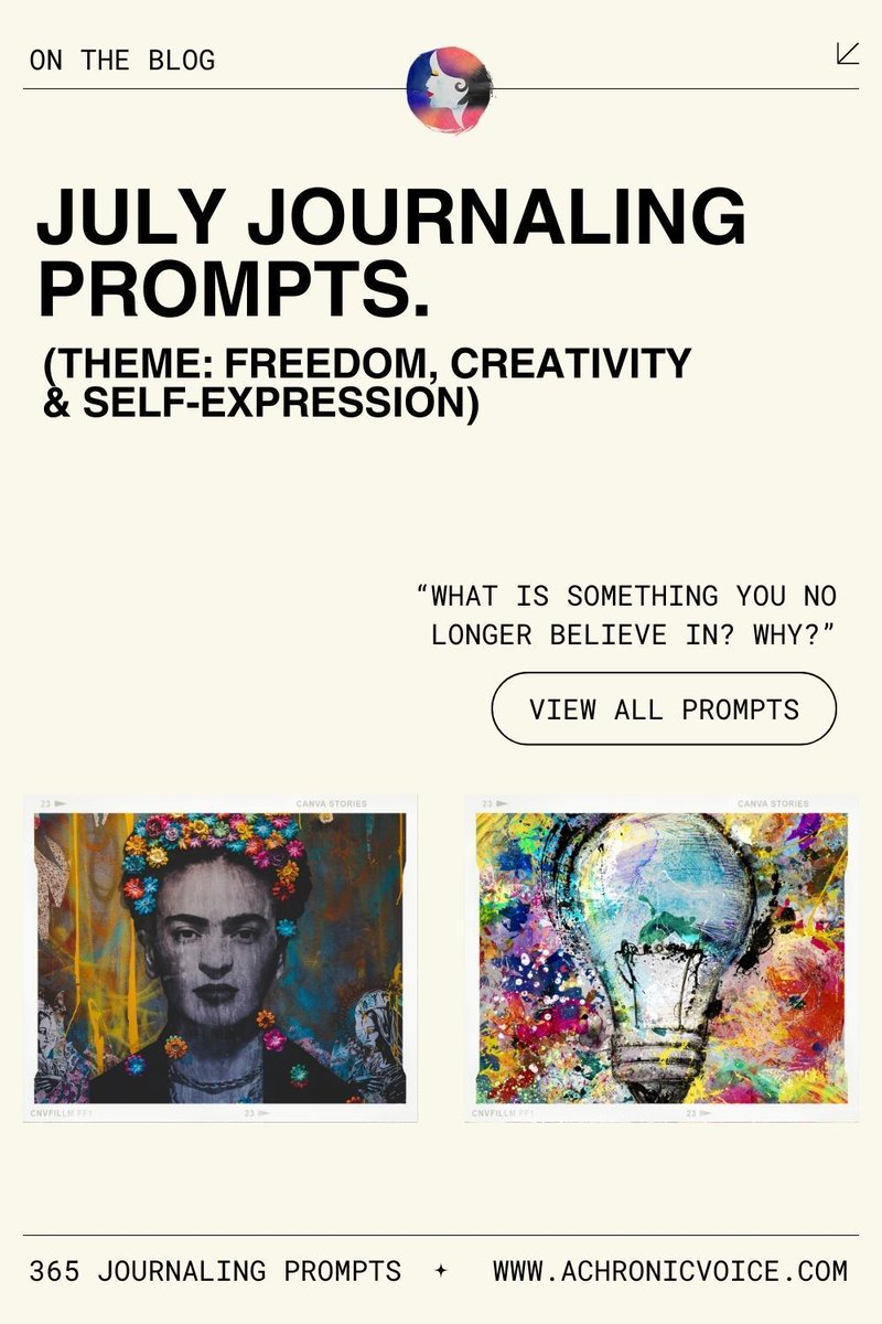 "What is something you no longer believe in? Why?" - Get all the #journaling prompts for July (and year round!) in the post. This month's theme is "Freedom, #Creativity &amp; Self-Expression".: buff.ly/WgIhh3w #PersonalGrowth #WritingPrompts #MentalHelth