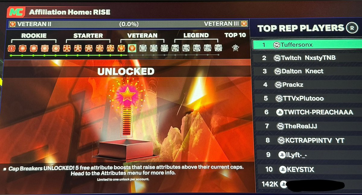 TrussGrinders's tweet photo. Veteran 1 To Veteran 2 Completed For @RunsTucked 🔥
DM Me If you’re interested in purchasing Rep / Badges / Hot Zones 📲
Fast Completion Time☑️
#NBA2K25 #RepGrinder https://t.co/8JtmlQSYgd