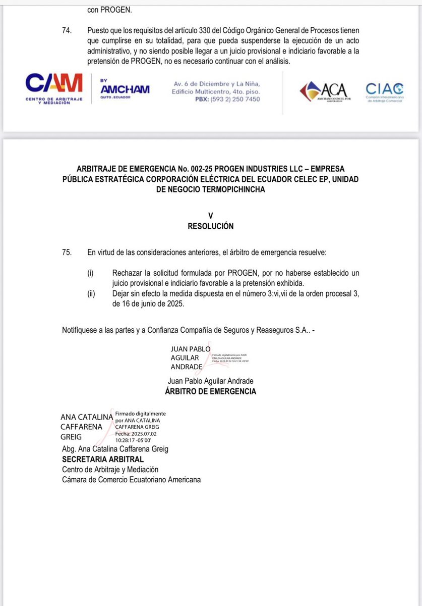 Álvaro Martín (@alvatin18) on Twitter photo #URGENTE | Dado que PROGEN no justificó sus múltiples incumplimientos en el contrato de Quevedo, el árbitro de emergencia rechazó su solicitud.
En varias de mis investigaciones, reseñé todas las irregularidades que el Gobierno de <a href="/DanielNoboaOk/">Daniel Noboa Azin</a> trató de encubrir. ⤵️ #URGENTE | Dado que PROGEN no justificó sus múltiples incumplimientos en el contrato de Quevedo, el árbitro de emergencia rechazó su solicitud.
En varias de mis investigaciones, reseñé todas las irregularidades que el Gobierno de <a href="/DanielNoboaOk/">Daniel Noboa Azin</a> trató de encubrir. ⤵️