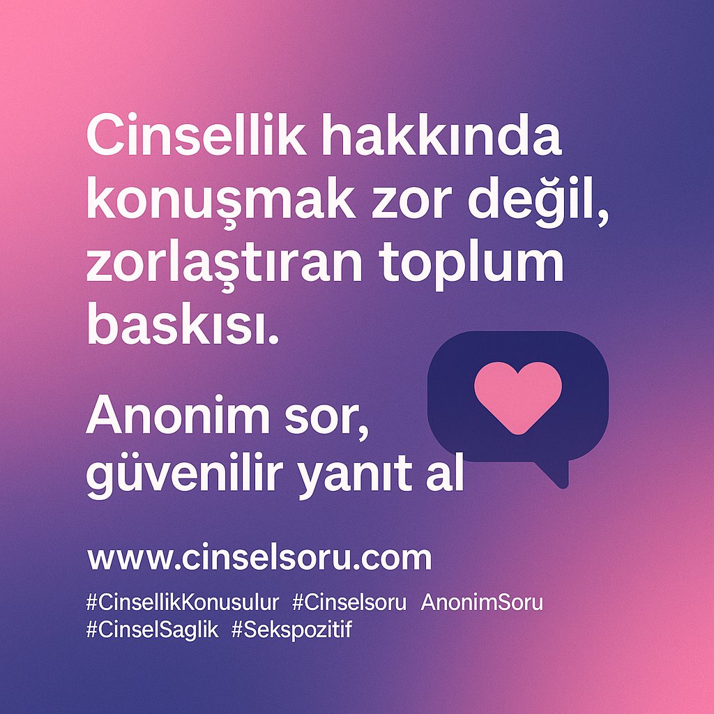 cinselsorucom's tweet photo. 🧠 Cinsellik hakkında konuşmak zor değil,
zorlaştıran toplum baskısı.
Sen sadece sormaya cesaret et,

💬 Anonim sor, güvenilir yanıt al.
📲 https://t.co/VFopYLArQ7

#CinsellikKonuşulur #Cinselsoru #AnonimSoru #CinselSağlık #Sekspozitif #BedenBilinci https://t.co/TasIlXFhIy