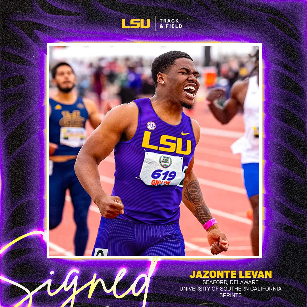 LSUTrackField's tweet image. Welcome to the Bayou, Jazonte! ✍️
Jazonte Levan is a former USA U20 Bronze Medalist in the 200 meter, holding a PR of 20.51 in the event.
📄 lsul.su/3GrvGMX