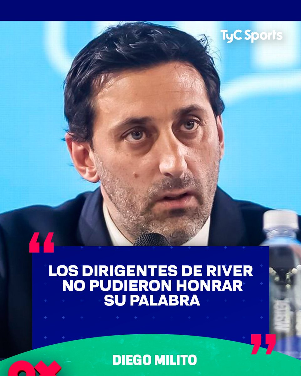 🎙️💥 Diego Milito, en diálogo exclusivo con TyC Sports, mostró toda su bronca con el pase de Salas a River: "LA INSTITUCIÓN, SU PRESIDENTE Y SU SECRETARIO GENERAL NO HONRARON SU PALABRA. NOSOTROS NO HACEMOS ESTAS COSAS PORQUE TENEMOS CÓDIGOS", lanzó el mandamás de la Academia.