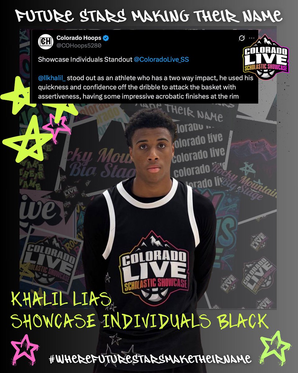 Khalil Lias made his presence felt on BOTH ends 🛡️🔥
Scoring, locking up, and doing all the little things that win games.
Two-way threat all weekend long at Colorado Live.

#RockyMountainsBigStage
#WhereFutureStarsMakeTheirName
#KhalilLias #ColoradoLive #2WayImpact