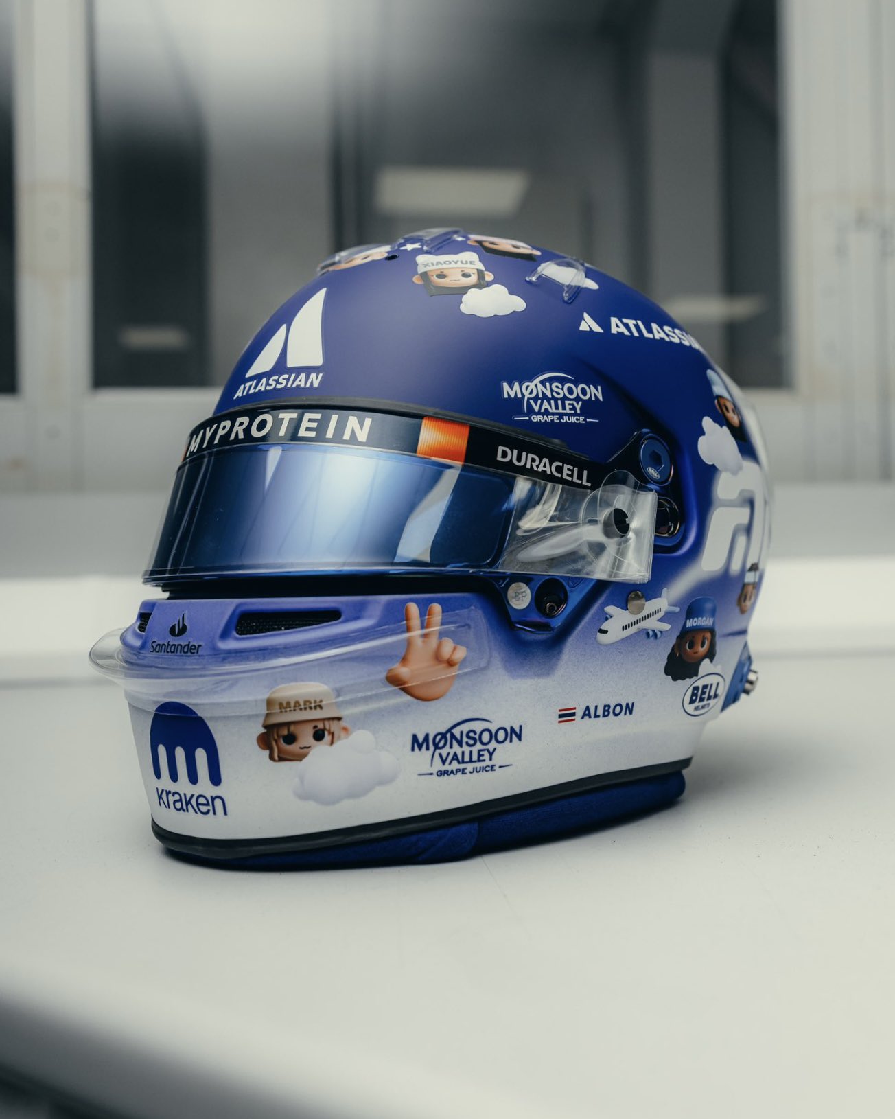 アレクサンダー・アルボン 直筆サイン入り 1/2 F1ミニヘルメット BELL（ヘルメット） SPORTS MINI LINE 1/2スケール ヘルメット