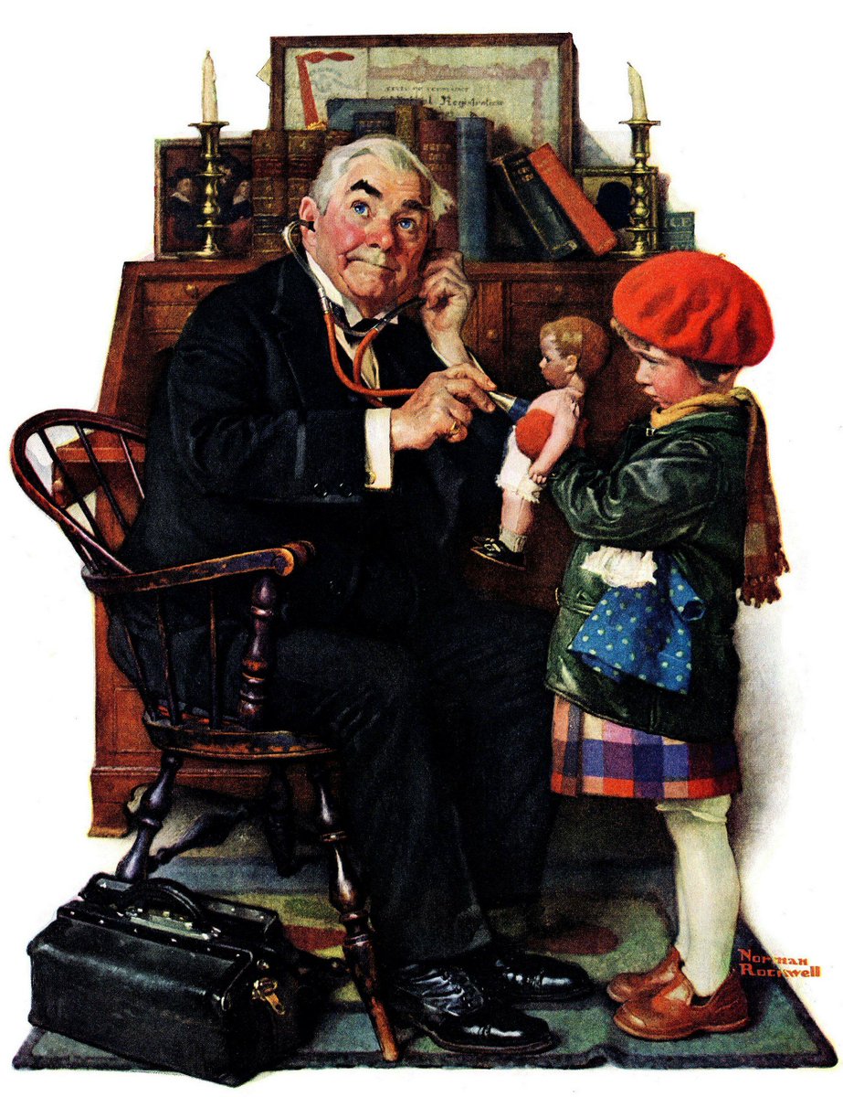 ノーマン・ロックウェル、【ドクター　アンド　ドール】 ノーマン・ロックウェル 『Doctor And Doll 1929』額絵 - メルカリ