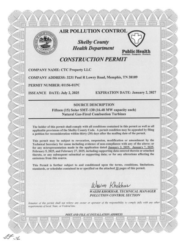 xAIMemphis's tweet image. xAI welcomes today's decision by the Shelby County Health Department. Our onsite power generation will be equipped with state-of-the-art emissions control technology, making this facility the lowest emitting of its kind in the country. We look forward to being a valued partner to…