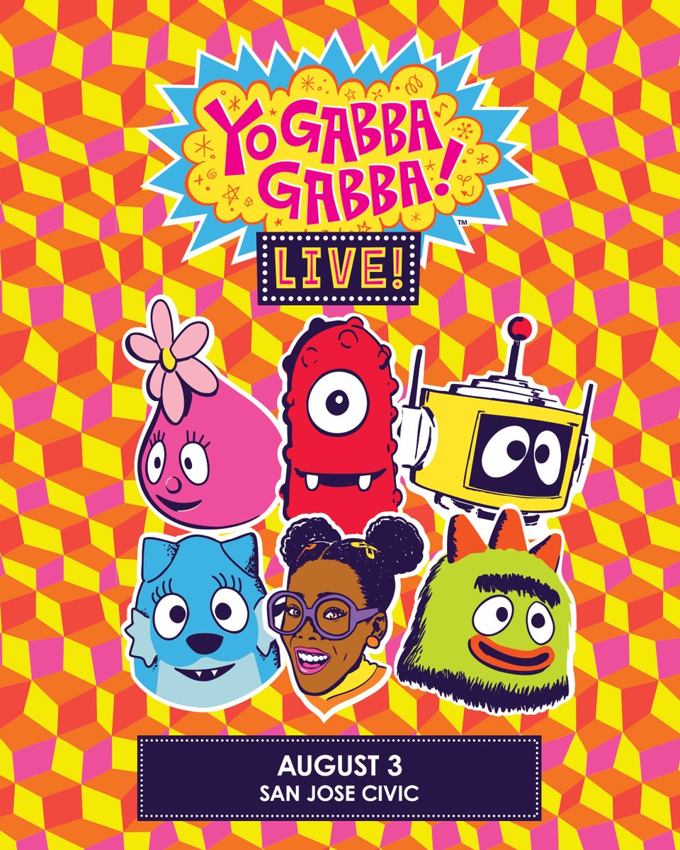 get the sillies out with Yo Gabba Gabba! LIVE! at San Jose Civic on Aug. 3 🎉 tickets are on sale now!

🎟 rebrand.ly/YoGabbaGabba