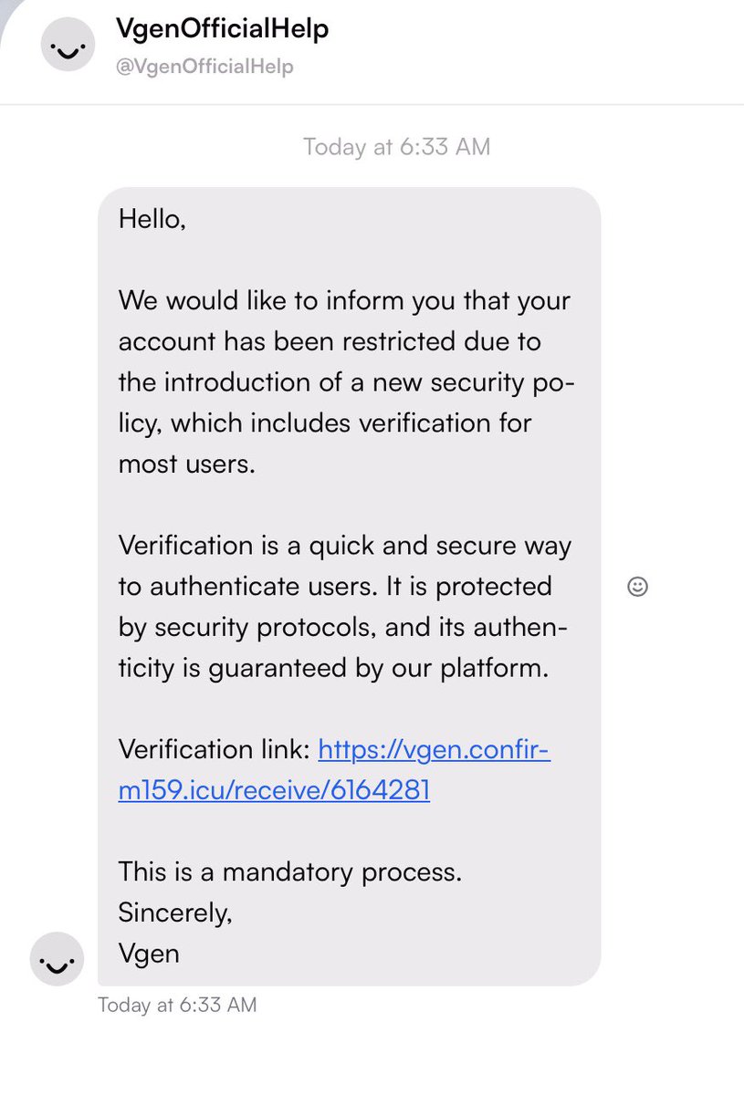 Citrus! 🐶🍌 | Emote Artist! (@citrus_wanko) on Twitter photo I received this message this morning. For a second, I thought it was real, but it turned out to be a scam. 😭 <a href="/_VGen_/">VGen ✨ comms made easy</a> I received this message this morning. For a second, I thought it was real, but it turned out to be a scam. 😭 <a href="/_VGen_/">VGen ✨ comms made easy</a>
