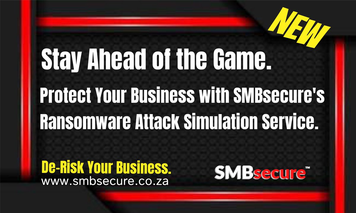 A new strategic service to help safeguard your business integrity, ensuring you operate securely, confidently, and build resilience in an interconnected digital world.

#SMBsecure
#ransomware
#CyberSecurity
