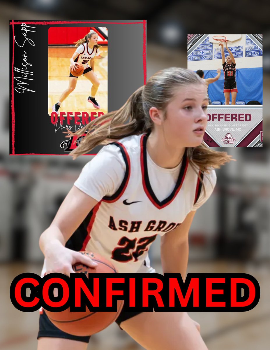 Jordan Walton (@_jordanwalton11) on Twitter photo 🚨CONFIRMED CAMP PROSPECT🚨
Fresh off a huge spring/summer so far and college offers from <a href="/DULadyPanthers/">Drury Lady Panthers</a> and <a href="/EvangelWBB/">Evangel Women's Basketball</a> , 2027 Millison Sapp (<a href="/millison_pearl/">Millison Sapp</a> ) will be in attendance for girls camp July 23rd!🔥
Milli is one of the best college prospects in this part of 🚨CONFIRMED CAMP PROSPECT🚨
Fresh off a huge spring/summer so far and college offers from <a href="/DULadyPanthers/">Drury Lady Panthers</a> and <a href="/EvangelWBB/">Evangel Women's Basketball</a> , 2027 Millison Sapp (<a href="/millison_pearl/">Millison Sapp</a> ) will be in attendance for girls camp July 23rd!🔥
Milli is one of the best college prospects in this part of