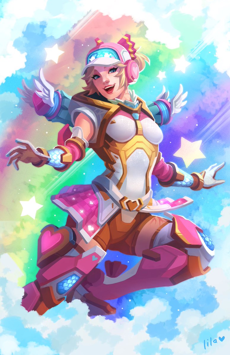 Debuting this gorgeous new #Wattson Mythic skin at <a href="/fanexpodenver/">FAN EXPO Denver</a> this weekend, July 3-6! 💖🩵🪽 Thank you <a href="/lilakeyLK/">lila ⚡</a> for making this for me so fast and for your beautiful work as always! 💫 #ApexLegends #PrestigeSkin